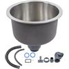 Haofy Mini Lavello Tondo da in Acciaio Inox con Lavabo Tondo con Raccordo per Tubo di Scarico 30 Cm di Diametro Mini Lavello Tondo da