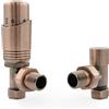 Hot Flow - Coppo Antico a Cascata Valvola Termostatica per Radiatore TRV Angolata Moderna (Coppia) Include Corpo TRV Angolato e Un Blocco di Sicurezza per un Controllo della Temperatura Veloce e