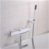 Gx Rubinetto Vasca Bagno Cascata Con Doccetta, Bianco Ottone Rubinetto Miscelatore Vasca A Parete Con Supporto E Tubo Da 150Cm, Sistema Doccia