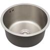 Dekltus Lavello rotondo in acciaio inox, diametro 36 cm, con tubo di scarico/troppopieno, lavello da incasso per ristoranti, cantine, bar, cucine