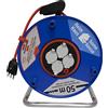 Brennenstuhl Prolunga Elettrica 50 Metri con Avvolgicavo Brennenstuhl | 4 Prese Elettriche Universali (Schuko + IT 10/16A) | Spina Piatta IT 16A su Cavo 50mt | Cavo H05VV-F 3G1,5 Ideale per Uso Esterno/Giardino