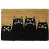 Fisura - Zerbino ingresso casacon disegno di gatto in cocco con supporto antiscivolo in PVC. Zerbino esterno divertente. Dipinto a mano. Misure:60 x 40. Colore: naturale e altri