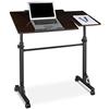 Relaxdays Tavolino Porta Pc, HLP 110 x 100 x 50 cm, Carrello con Ruote, Regolabile in Altezza e Inclinazione, Nero