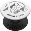 Matthew 17:20 Christian Inspiring Bible Stampa fronte e retro Christian Faith Can Move Mountains PopSockets PopGrip Adesivo