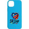 DR Congo Pride Studio Custodia per iPhone 14 Plus Love DR Congo Bandiera Cuore Congolese Orgoglio Vacanza Viaggio