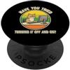Programmer Retro Vintage Tech Meme Humor Sarcastico divertente gatto dicendo hai provato a spegnere e PopSockets PopGrip Adesivo