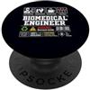 Funny Sarcastic Engineering Bio Tech App Ingegnere biomedico Etichetta di avvertimento Abilità Caffè Vino PopSockets PopGrip Adesivo