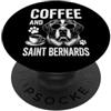 Funny Saint Bernard And Coffee Design Caffè E San Bernardo Divertente San Bernardo PopSockets PopGrip Adesivo
