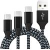 BIBTIM Cavo USB di tipo C, [3 pezzi, 1M+2M+3M] Cavo USB C QC3.0 cavo di ricarica in nylon per Samsung Galaxy S22, S21, S9, S8, A52, A51, Note 20, Huawei Mate 40, Xiaomi 11, Google Pixel 5, Switch PS5.