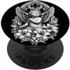 Urban Empyre Tatuaggio Angelo Cherubino con Cattedrale gotica & Fiori di PopSockets PopGrip Adesivo