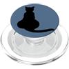 Cat Lover Tees and Gifts For Cat Owners Vista Posteriore Di Un Gatto Insubordinato Nero Silhouette PopSockets PopGrip per MagSafe