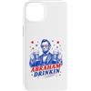 US Red White Blue Beer Humor America Des Custodia per iPhone 14 Plus Abraham Lincoln Drinkin Funny Vintage USA Amanti della birra