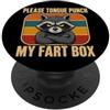 Please Tongue Punch My Fart Box Retro Ra Please Tongue Punch My Fart Box, motivo: procione retrò PopSockets PopGrip Adesivo