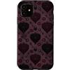 Floral Fantasy Bookish Designs Custodia per iPhone 11 Rose scure Fiore Nero Motivo Floreale Bookish Romance