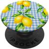 Preposh Blu limone Mini Gingham Estetica Cottagecore Preppy Carino PopSockets PopGrip Adesivo