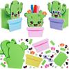 Baker Ross VC151 Kit portapenne per cactus - Confezione da 4, Cactus in gommapiuma per la scrivania