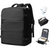 VENATIN Zaino da Viaggio con Sottovuoto con Pompa Zaino Easyjet 45x36x20 baggalio mano Sottovuoto con Compressione per uomo e donna Zaino Casual Laptop 15.6 Pollici, Nero
