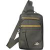 Armata di mare Zaino Monospalla Uomo in Tessuto, Blu, con Tasca Frontale e Tracolla Regolabile, 18x29x8,5 cm (Nero)