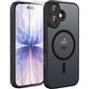 TQIAHF Magnetica Cover per iPhone 17 con 2 Pellicola Vetro Temperato Protezione Schermo Compatibile con Magsafe Case Militare Antiurto Sottile Opaca Telefono Custodia per iPhone 17,Nero
