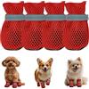 LCCGZ Scarpe Estive per Cani, 4 Pezzi Stivali per cani traspiranti estivi, Antiscivolo Scarpe per Cani Con Cinghie Riflettenti, per Uso Interno Che Esterno Durante L'Estate (Red, XL)