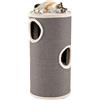 SOARS Tiragraffi per Gatti a Torre 70 cm, 4 Piani con 3 Grotte, Cuccia Albero per Gatti con Superficie Tiragraffi in Sisal, Tubo Stabile da Interno Ø36, Grigio