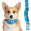 MiOYOOW Collare rinfrescante per cani, regolabile, in gel di ghiaccio, con gancio e anello, bandana rinfrescante per animali domestici, per cani di piccola e media taglia