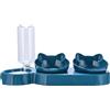 SZLIFE Ciotole Triple per Gatti, Ciotole per l'alimentazione Antiscivolo, Alimentatore da Interno per la casa, Bottiglia d'Acqua Automatica per, Profondo Blu