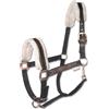 Waldhausen AWA Cavezza elegante nero/oro rosa - con targhetta per il nome, regolabile in 2 posizioni, imbottitura in pelliccia (XWB)
