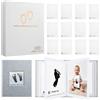 Ai Bei Parent Co. Impronta Mano e Piede Neonato Kit impronta bambino Facile da Usare Set speciali di impronte per le impronte di mani e piedi di neonati Set 14 pezzi con cornice e album fotografico (Bianco)