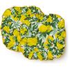 PARAMAISON Cuscini Coprisedia Shabby Chic Country Limoni, Trapuntato, Imbottito, Fissaggio con 4 Alette, 40x40 cm, Set da 2 pezzi
