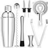 Newaner 750 ML shaker, 8 pezzi cocktail set kit in Acciaio Inox,professionale barman set , con Colino, Jigger, Cucchiaio, Versatore, per Miscelare Bevande, Casa, Bar, Feste (Argento)