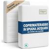 L'Emporio Casa Coprimaterasso in Spugna Jacquard di Cotone Elasticizzato con Angoli Perimetrale, Lavabile, Regolabile, Certificato Oeko Tex, per Diversi Materassi (Francese 130-140x190-200)