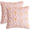 Artoid Mode Rosa Gänseblümchen Jacquard in Pelliccia Artificiale Federe per Cuscino 2 Pezzi, 40x40 cm Primavera in Velluto di Piuma Federe per Divano Decorative