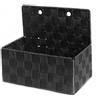 BIANCHERIAWEB Contenitore Rattan Decorativo Cestino con Maniglie Porta Oggetti Riviste 25x15x22cm 25x15x22 Nero