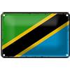 FEMER Targa in metallo con bandiera della Tanzania, 18 x 12 cm, retro bandiera della Tanzania