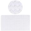BM 4200 Tappetino Antiscivolo da Bagno per Doccia, con Ventose, Rettangolare, Misura 77x38cm PVC Trasparente, Bianco Effetto Intrecciato
