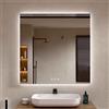 BELLOBATH - Specchio da bagno con luce LED, luce regolabile in 3 colori e intensità, antiappannamento - Luce indiretta 80cm alto x 80cm largo