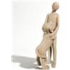 Kityemo Scultura moderna in resina, decorazione per soggiorno, regalo per gli amanti dei cani, uomo e cane, scultura in ceramica (colore arenaria B)