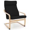 VINYLLA Fodera di ricambio per poltrona Ikea Poang (cuscino design 3, poliestere - nero)