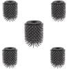 BVL Scopino per WC Nero, Set di Testine di Ricambio per Scopino WC, Testine per Scopino WC Include 5 Testine in Silicone Dimensioni: 6,8 × 6,8 × 9 cm