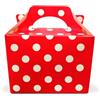 Lotus Confezione da 30 scatole per feste per bambini/bambini, motivo a pois rossi vivaci, perfette per feste, eventi, regali, cibo, bottino, matrimoni, celebrazioni, versatili e comode