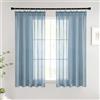 Woaboy Tende Corte per Interni Finestre Voile Trasparenti con Fettuccia Tende a Panello Morbidi Moderne per Camera da Letto Soggiorno Bambini 2 Pezzi 140x145cm Blu navy
