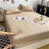 Stfery Completo Letto 3 Federe 220x180 Completo Lenzuola Super King Size 3 Pezzi in Cotone Lavato, Tinta Unita, Caffè Leggero