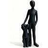 Kityemo Scultura moderna in resina, decorazione per soggiorno, regalo per gli amanti dei cani, uomo e cane, scultura in ceramica (nero-C)