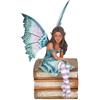 Something Different Wholesale Amy Brown - Statuetta di fata da collezione, arte fantasy da collezione, 19 cm, scultura a forma di fata, statua in resina viola e verde acqua, pezzo da esposizione dei