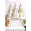 Textile Idea Strofinacci da Cucina 45x60 cm, Set Regalo da 3, 20% Lino, 80% Cotone, Asciugamani con Design di Prato Estivo con Ricamo Complesso, Morbidi, Assorbenti e Asciugatura Rapida