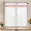 OTHERWISETRIVIAL Tende Corte da Cucina e Bagno, 2 Pezzi, 60x150 cm, con Tasca per Asta, Disponibili in Varianti (BIANCO BALZE ROSA Nadege)
