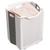 QoTang Cesto portabiancheria pieghevole, a parete, in plastica, per lavanderia, camera da letto, bagno, per piccoli appartamenti, dormitori e camper, 29 x 28 x 16 cm