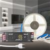 KSIBNW Striscia LED COB 5M, 24V Autoadesiva Strip Luci Bianco Freddo 6000K Dimmerabile Strisce LED Larghezza 8mm con Dimmerabile Trasformatore 24V 100W e Cavo di Alimentazione per Cucina TV Camera