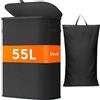 Lifewit Cesto Portabiancheria, Cesta Panni Sporchi con coperchio, Laundry Basket con Plastica Manici, Porta Biancheria Sporca per Bagno, Lavanderia, Camera da Letto, 55 L, Nero